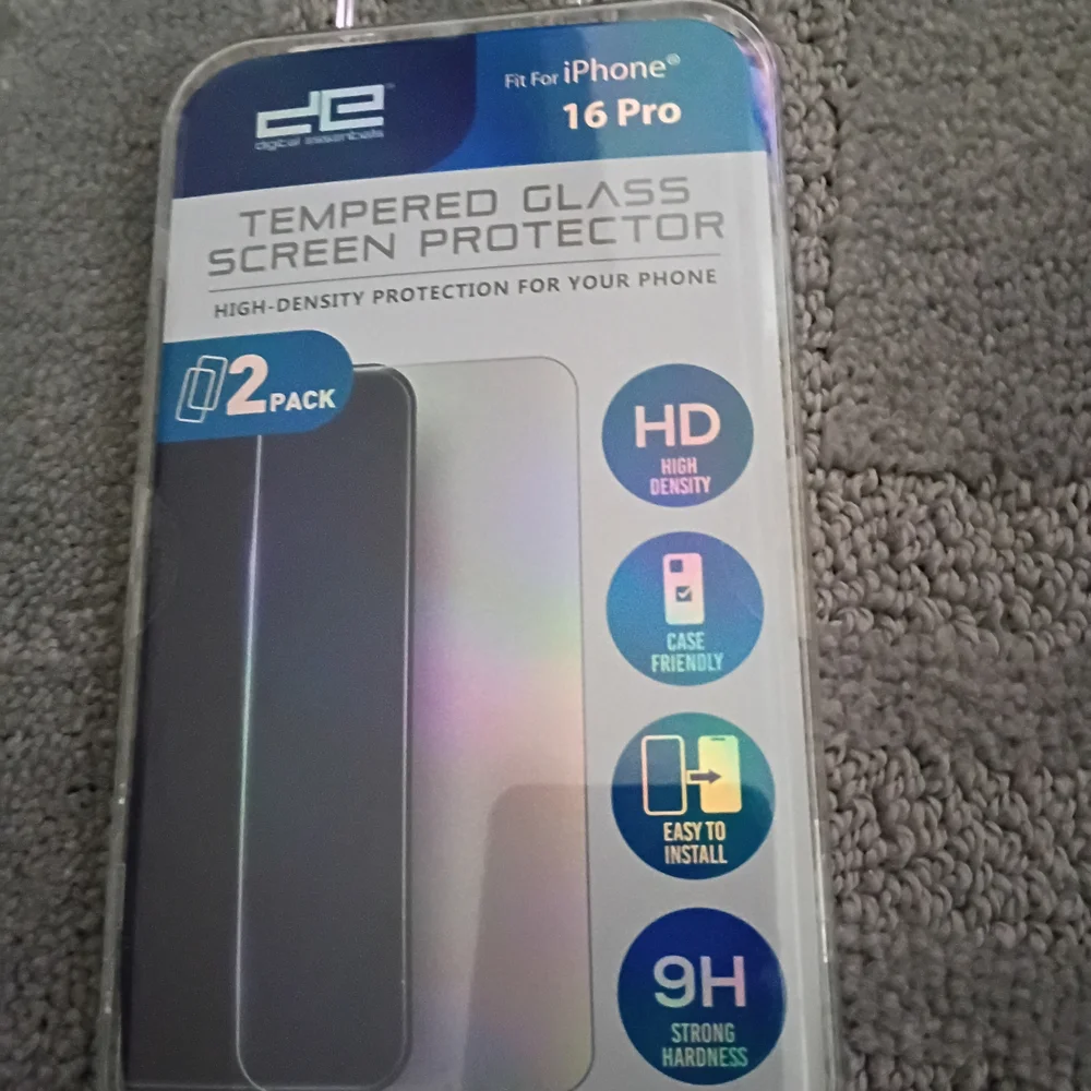 Tempered Glass Screen Protector for iPhone 16 Pro - 2 Pack